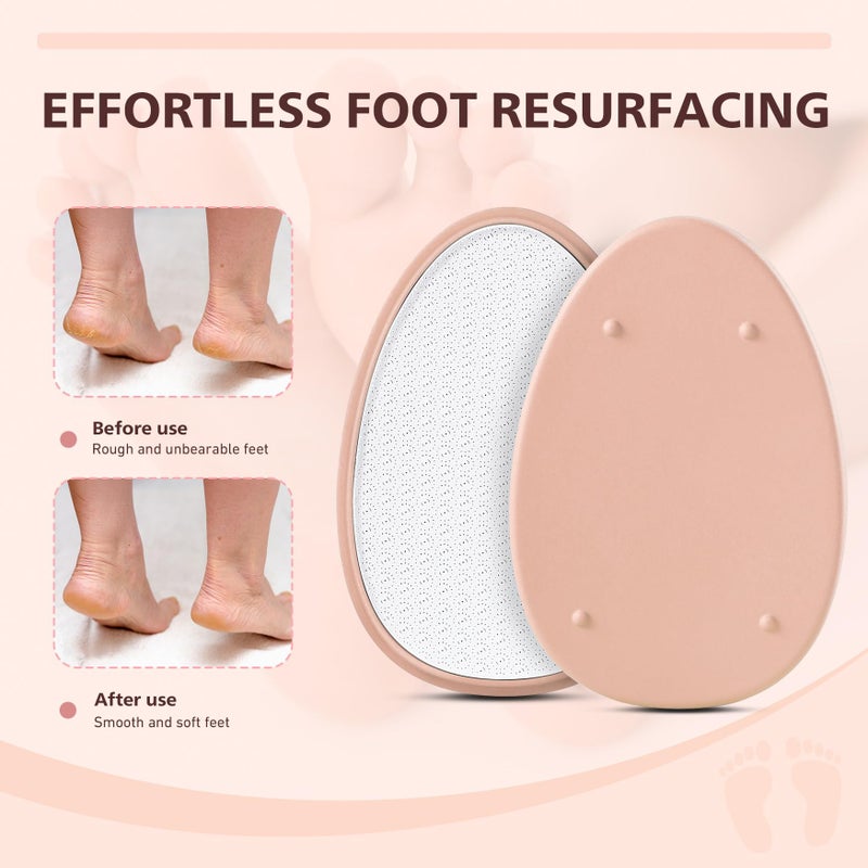 BALUCA Glass Foot File Callus Remover for Feet - Nano Glass Foot Scraper Scrubber Dead Skin Removal for Cracked Heels Professional Pedicure Tool for Home  Salon  and Travel (Apricot) - Image 3